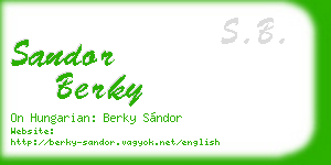 sandor berky business card